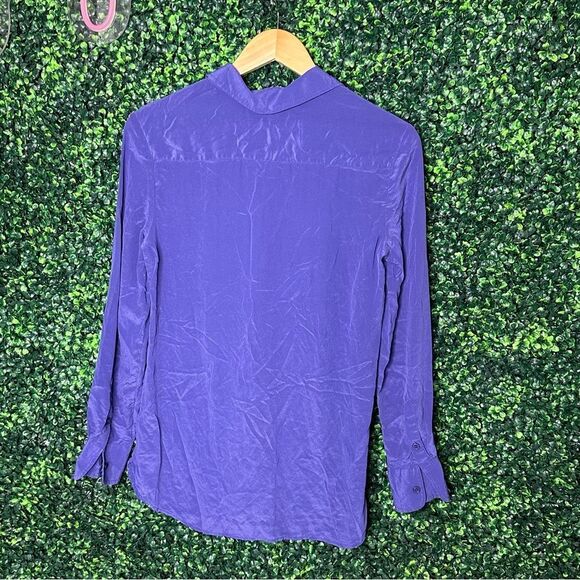 Vtg. VS Silk Purple Long Sleeve Shirt Top Button Down  Sz XS - Picture 4 of 6